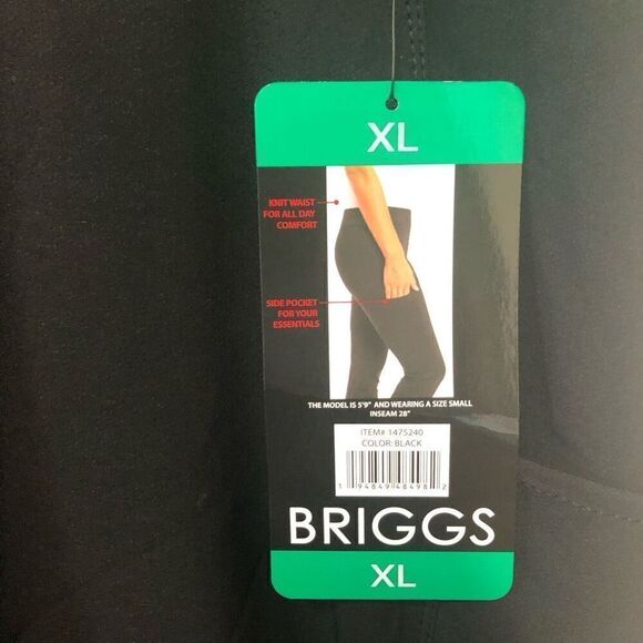 Women's NWT Black Briggs Ankle Cropped Pants Size Extra Large - Picture 4 of 6